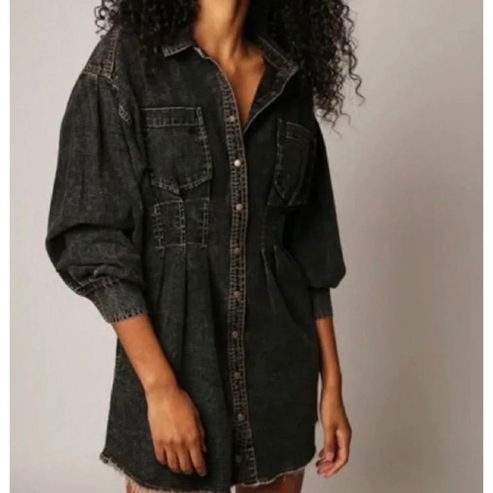 Free People Alpha Denim Mini Dress Size XS